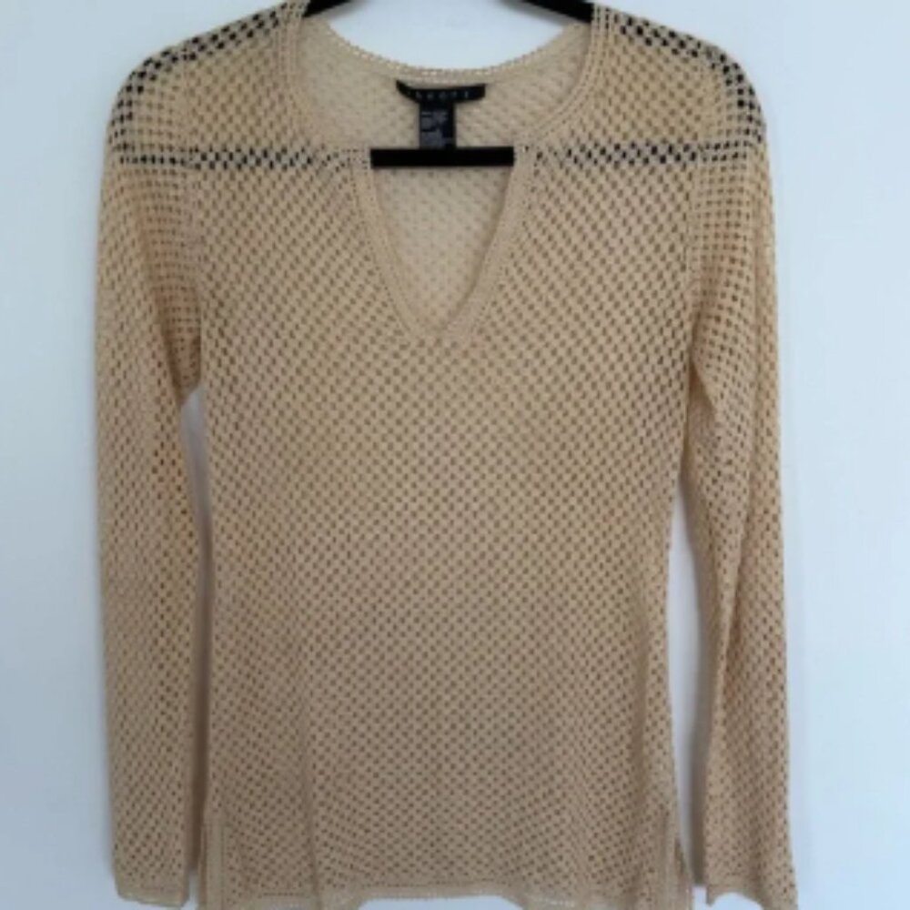 Theory Open Knit Crochet Sweater